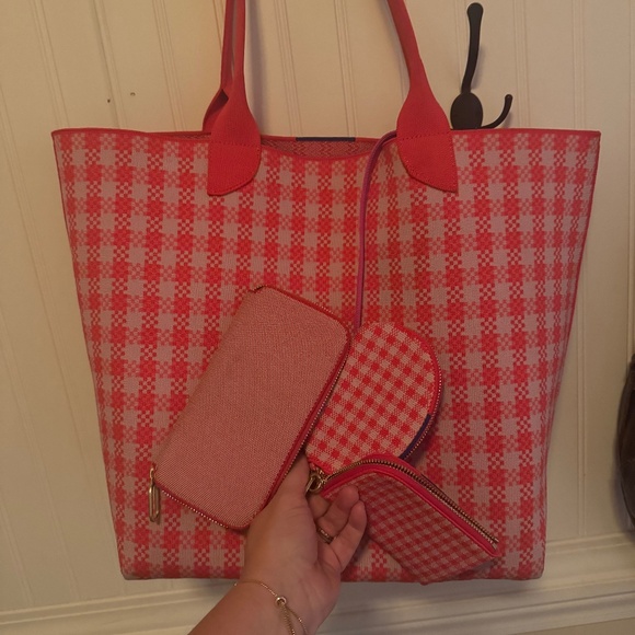Rothy's Handbags - Rothy's Red and White Checkered Tote Bag
